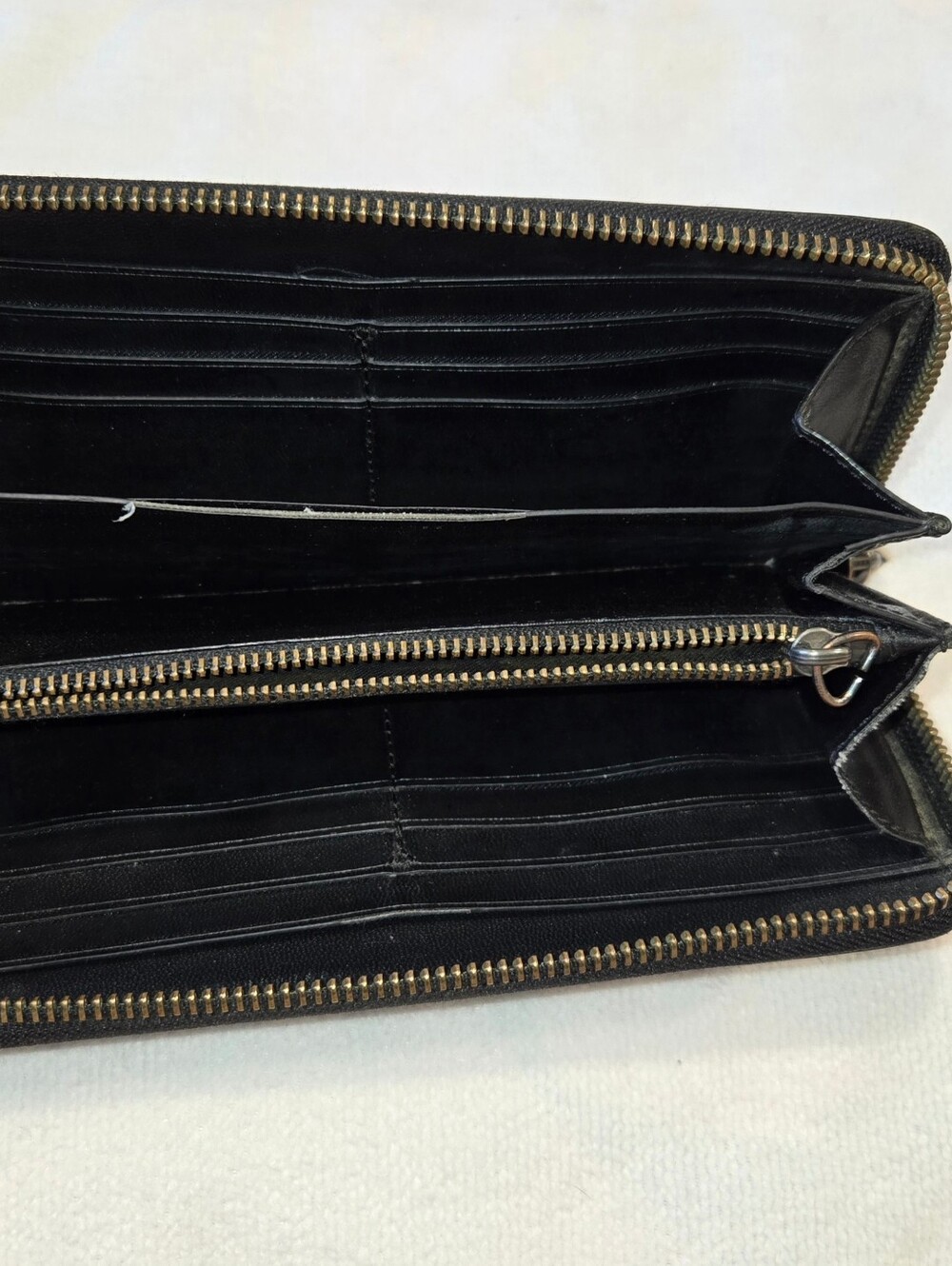 Coach Black Perforated Leather Zip Around Wallet - Picture 8 of 16